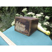 Index File Box, Antique Painted Index File Box, Folk Art 3 Punkt Follow Up 6 Zoll Breit Vintage Antike Zeder Box Für Tisch von ChristophCreations