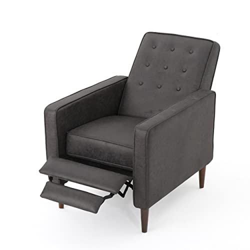 Christopher Knight Home Mervynn Mid-Century Modern Microfiber Relaxliege, Schiefer/Dark Espresso von Christopher Knight Home