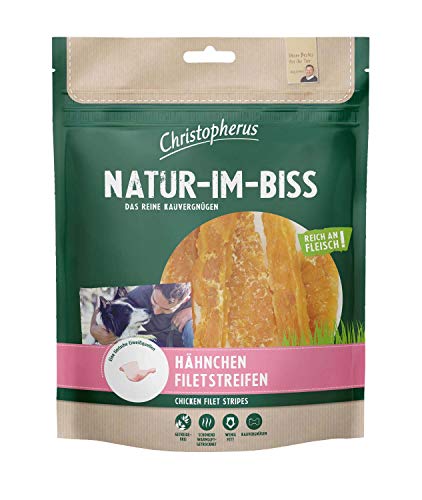 Christopherus Kausticks für Hunde, Hähnchenfiletstreifen, Warmluftgetrocknet, Natur-Im-Biss, 70 g von Christopherus