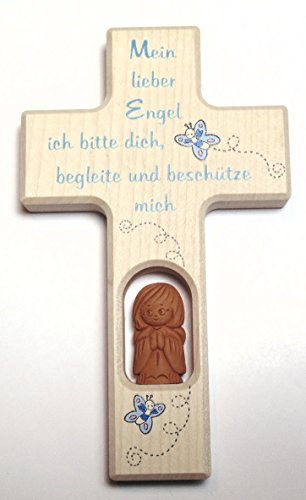 Christshop Schutzengelkreuz, Taufkreuz, Kinderkreuz mit Schutzengel f. Jungen Mein Lieber Engel von Christshop