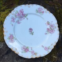 Vintage Limoges 8, 5" Teller Mit Rosa Wildrosen Und Goldrand | Haviland Frankreich von ChristyLouVintage