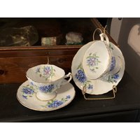 Vintage Rosetti ""Meadow Belle"" Teetasse & Untertasse Mit Handbemalten Blauen Kornblumen Und Goldverzierungen | Made in Japan von ChristyLouVintage