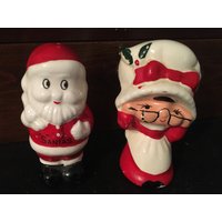 Vintage Weihnachtsmann & Mrs. Santa Salz Und Pfefferstreuer | Mismatched Weihnachten Urlaub Dekor von ChristyLouVintage
