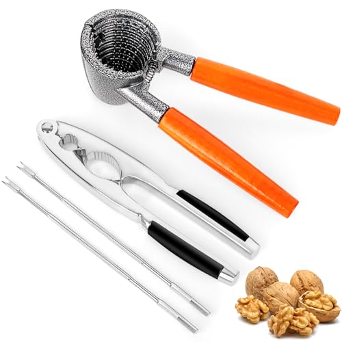 ChromLives Nussknacker, Nußknacker Walnüsse 4 Pack Set, Multifunktionaler Nutcracker,Walnüsse Haselnüsse Krabbencracker Hummercracker Zinklegierung Werkzeug, Für alle Arten von Nüssen Meeresfrüchte von ChromLives