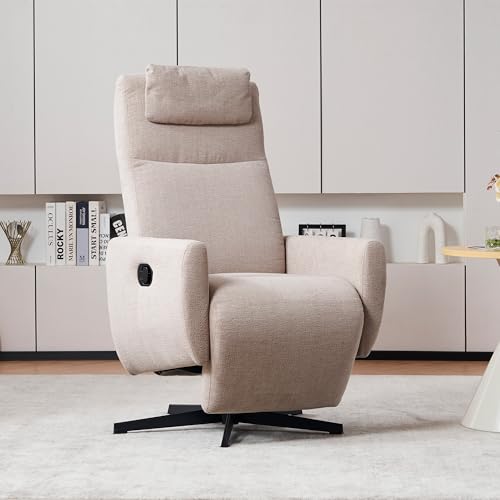 Chronetix Bequemer Relaxsessel Mit Liegefunktion Chenille Fernsehsessel Mit Fußstütze Drehbar Ergonomischer Loungesessel Für Wohnzimmer Schlafzimmer Büro von Chronetix