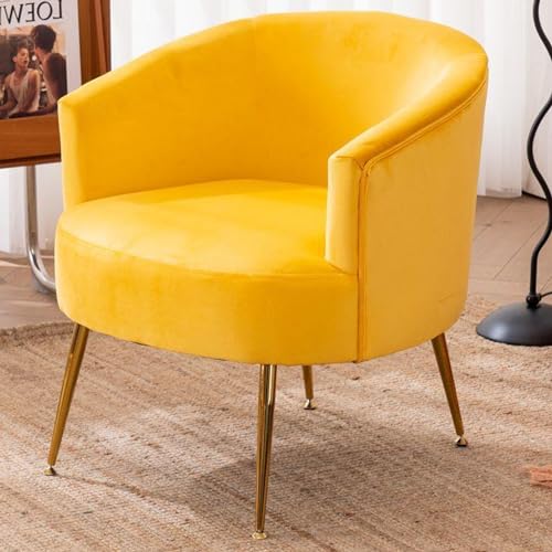 Chronetix Ergonomischer Samt Akzentstuhl Gelb Gepolstert Mit Goldenen Verstellbaren Beinen Für Wohnzimmer Schlafzimmer Büro 62.5x61.5x69cm Chronetix Ergonomischer Samt Akzentstuhl Gelb Gepolstert Mit Goldenen Verstellbaren Beinen Für Wohnzimmer Schlafzimmer Büro 62.5x61.5x69cm von Chronetix