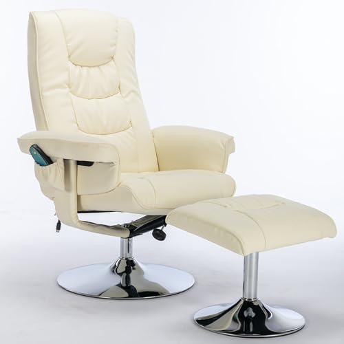 Chronetix Massagesessel Mit PU-Leder Verstellbarer Rückenlehne 5-Punkt-Massage Heizfunktion Fußhocker Drehbar Wohnzimmer Loungesessel Chronetix Massagesessel Mit PU-Leder Verstellbarer Rückenlehne 5-Punkt-Massage Heizfunktion Fußhocker Drehbar Wohnzimmer Loungesessel von Chronetix