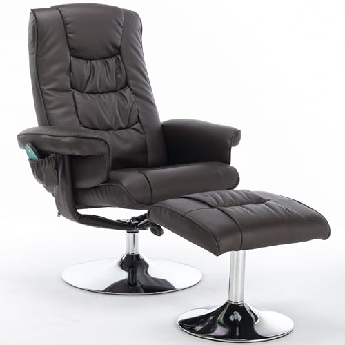 Chronetix Massagesessel Mit PU-Leder Verstellbarer Rückenlehne 7-Punkt-Massage Heizfunktion Fußhocker Drehbar Wohnzimmer Loungesessel Chronetix Massagesessel Mit PU-Leder Verstellbarer Rückenlehne 7-Punkt-Massage Heizfunktion Fußhocker Drehbar Wohnzimmer Loungesessel von Chronetix