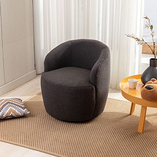 Chronetix Weißer Teddy-Stoff Drehstuhl Gepolstert Fassstuhl Mit Drehbarer Schwarzer Metallbasis Akzentsessel Für Wohnzimmer 62x63x75cm Chronetix Weißer Teddy-Stoff Drehstuhl Gepolstert Fassstuhl Mit Drehbarer Schwarzer Metallbasis Akzentsessel Für Wohnzimmer 62x63x75cm von Chronetix