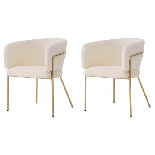 Esszimmerstuhl 2er bis 6er Set Z-förmige Metallbeine Ergonomisch Gepolstert Kunstleder Modern Lounge-Stuhl für Schlafzimmer Arbeitszimmer Schreibtisch (2,Französisches Land) von Chronetix