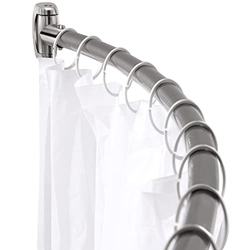 Chrsouly Verstellbare gebogene Duschstange, 106,7–188 cm, extra breite Duschvorhangstange, rostfrei, Premium-Edelstahl, gebogene Duschvorhangstange für Badezimmer, muss gebohrt werden von Chrsouly