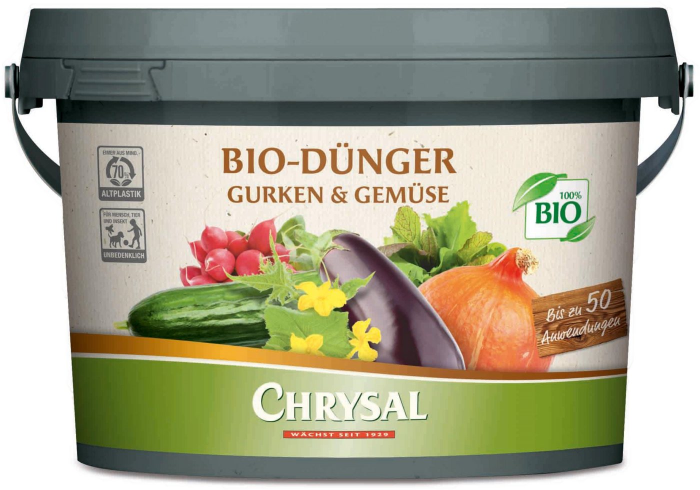 Chrysal Gemüsedünger Chrysal Bio-Dünger Gurken & Gemüse 1 kg Eimer, 1-St., 1 Kg Eimer von Chrysal