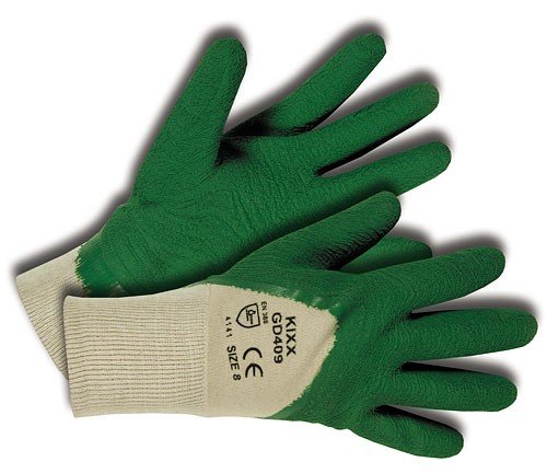 Chrysal KIXX Handschuh Baumwolle/Latex Gr. 10 weiß/grün von Chrysal