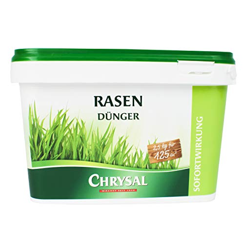 Chrysal Rasendünger in verschiedenen Größen - 2,5kg - Qualitäts Dünger für den Rasen im Garten - Nährstoffreich und kräftig - hält ihren Rasen frei von Moos und Unkraut von Chrysal