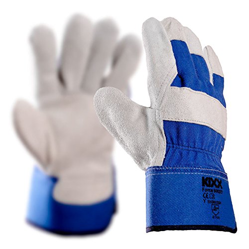Chrysal KIXX Handschuh Rindsvelours/Baumwolle Gr. 10 blau/grau von Chrysal