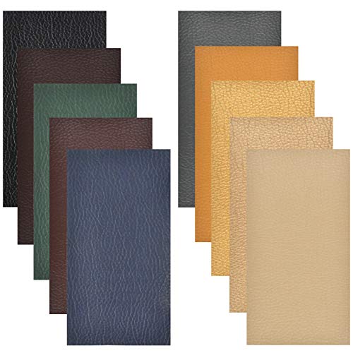 Chstarina 10Farben Leder Patch Kit Selbstklebende,Lederkleber Reparaturset Aufkleber Patch Leder Flicken Vinyl & Kunstleder Reparieren Kit für Autositze,Jacke,Sofa,Couch,Rucksack,Kleidung,Nieder,Jacke von Chstarina