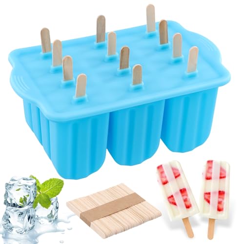 Chstarina 12 Stück Eis Formen für Stieleis Silikon, Popsicle Formen Set, Lebensmittelqualität Popsicle Formen, Silikon Eis Lolly Form mit Stiel Bpa Frei für Kinder und Erwachsene Chstarina 12 Stück Eis Formen für Stieleis Silikon, Popsicle Formen Set, Lebensmittelqualität Popsicle Formen, Silikon Eis Lolly Form mit Stiel Bpa Frei für Kinder und Erwachsene von Chstarina