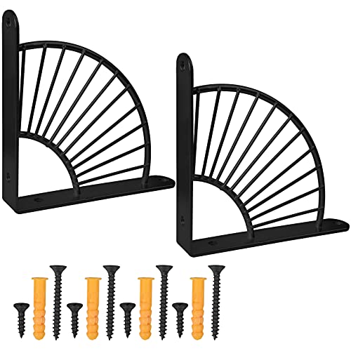 Chstarina Regalwinkel Schwerlast Fächerförmig,Regalträger Schwerlastwinkel Schwerlastkonsole Regalhalterung Regalhalter Winkel Regal Wand Regal Halterungen für die Wandmontage,Wandregal (Schwarz) von Chstarina