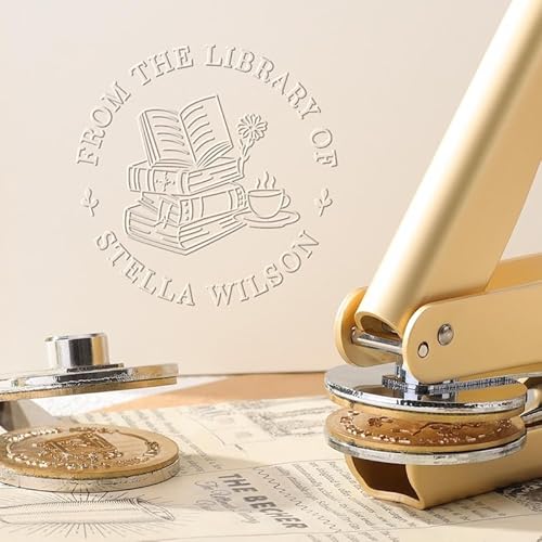 Ex Libris Book Embosser Coffee - From The Library of Embosser Stamp, Custom Book Stamp, Gift for Book Lovers Ex Libris Book Embosser Coffee - From The Library of Embosser Stamp, Custom Book Stamp, Gift for Book Lovers von Chu6an6d