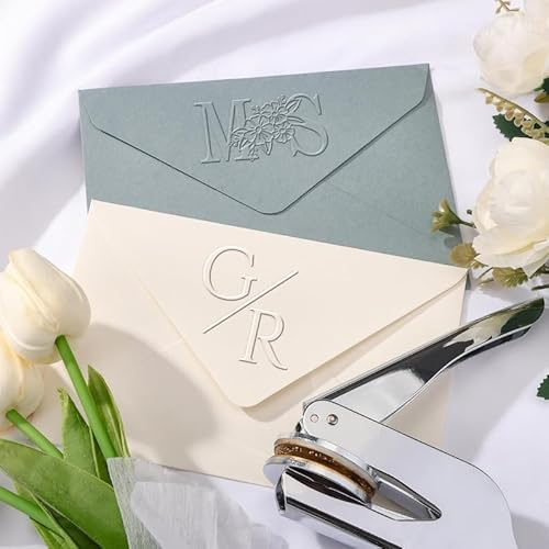 Personalisierter Hochzeits-Prägestempel – Initialen-Prägung, Umschlag und Einladungsstempel, personalisierbar Ihre Hochzeitsprägung von Chu6an6d
