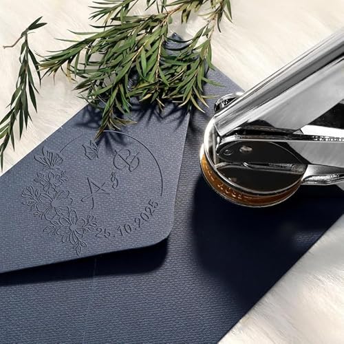 Personalisierter Monogramm-Präger – individuelle Initialen-Prägung, Hochzeitsstempel, individueller Logo-Stempel von Chu6an6d