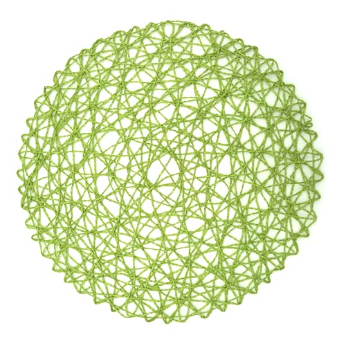 ChuShengQ Abwaschbare Papierfaser-gewebte Tischsets, runde Wärmeisolierung, Tischsets, handgefertigte Esstischmatten, Isolierunterlage, rutschfeste Pads, Geschenk, Grün, 1 Stück ChuShengQ Abwaschbare Papierfaser-gewebte Tischsets, runde Wärmeisolierung, Tischsets, handgefertigte Esstischmatten, Isolierunterlage, rutschfeste Pads, Geschenk, Grün, 1 Stück von ChuShengQ