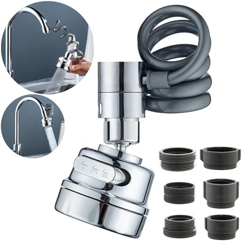 Küche Wasserhahn Verlängerung mit Schlauch, Wassersparer Wasserhahn Aufsatz Schwenkbar, M22 Perlatoren für Wasserhähne Bad Drehbar Strahlregler, Flexibler Wasserhahn Verlangerung Perlator mit Adapter Küche Wasserhahn Verlängerung mit Schlauch, Wassersparer Wasserhahn Aufsatz Schwenkbar, M22 Perlatoren für Wasserhähne Bad Drehbar Strahlregler, Flexibler Wasserhahn Verlangerung Perlator mit Adapter von Chuainxin