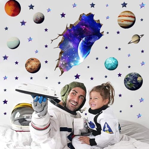 Chuainxin Leuchtsterne Selbstklebend Wandaufkleber, Leucht Wandtattoo Kinderzimmer Junge Mädchen, Leuchtsticker Sternenhimmel, Leuchtender Planet Wandsticker, Wandaufkleber Wandbild Deko Schlafzimmer von Chuainxin