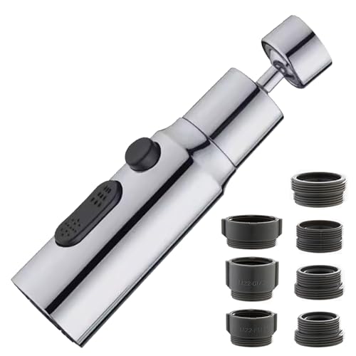 Wasserhahn Verlängerung Küche M24, M22 Faucet Extender Strahlregler Bad, Wasserhahn Aufsatz Schwenkbar 360°, Wasserhähne Verlangerung Wassersparfilter 3 Modi, Perlatoren für Wasserhähne mit 7 Adapter Wasserhahn Verlängerung Küche M24, M22 Faucet Extender Strahlregler Bad, Wasserhahn Aufsatz Schwenkbar 360°, Wasserhähne Verlangerung Wassersparfilter 3 Modi, Perlatoren für Wasserhähne mit 7 Adapter von Chuainxin