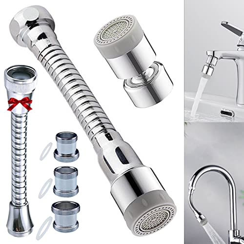 Wasserhahn Verlängerung Küche Strahlregler, Perlatoren für Wasserhähne mit Schlauch, Wasserhahn Aufsatz Schwenkbar 360°, Wassersparer Sieb Flexibler Faucet Extender mit Adapter für M22 zu M24/M20/M18 Wasserhahn Verlängerung Küche Strahlregler, Perlatoren für Wasserhähne mit Schlauch, Wasserhahn Aufsatz Schwenkbar 360°, Wassersparer Sieb Flexibler Faucet Extender mit Adapter für M22 zu M24/M20/M18 von Chuainxin