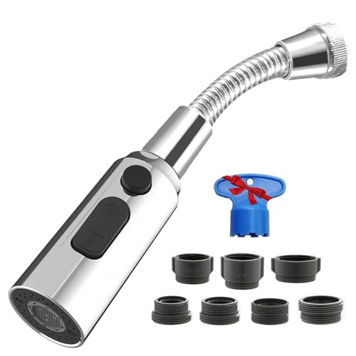 Wasserhahn Verlängerung mit Schlauch, Küche Wasserhahn Aufsatz Schwenkbar, M22 Perlatoren für Wasserhähne, M24 Strahlregler Verlangerung 360° Drehbarer mit 7 Adapter, Faucet Extender mit Wassersparer Wasserhahn Verlängerung mit Schlauch, Küche Wasserhahn Aufsatz Schwenkbar, M22 Perlatoren für Wasserhähne, M24 Strahlregler Verlangerung 360° Drehbarer mit 7 Adapter, Faucet Extender mit Wassersparer von Chuainxin