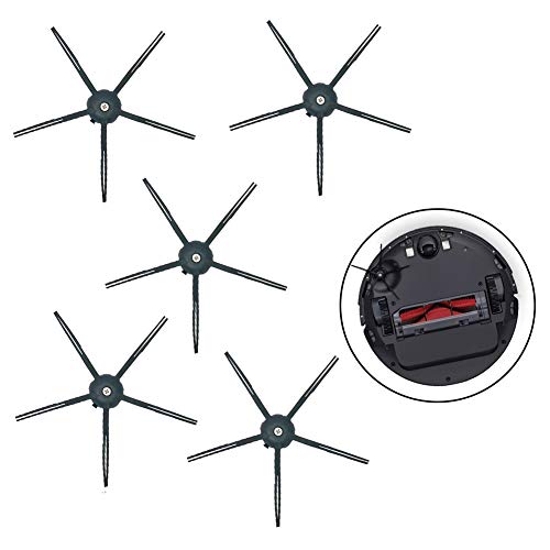 5 Stück 5-Arm Seitenbürste Soft Silikon für Roborock S5 Max S6 MaxV S6 Pure T6 E2 E35 Staubsauger Teile, schwarz 5 Stück 5-Arm Seitenbürste Soft Silikon für Roborock S5 Max S6 MaxV S6 Pure T6 E2 E35 Staubsauger Teile, schwarz von Chuancheng