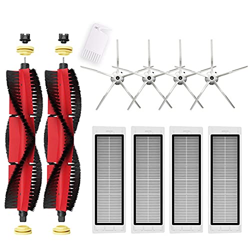 Chuancheng Ersatzteile, Zubehör für Xiaomi Roborock S5 MAX S6 Pure S6 maxV S6 Max S6 S60 S65 S4 S4 Max S50 S51 S55 S5 Staubsauger, 2 Rollenbürsten, 4 Seitenbürsten, 4 HEPA-Filter (Weiß) von Chuancheng