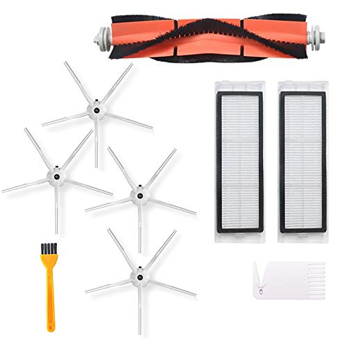 Roller Seitenbürste Filter Kit für Xiaomi Roborock S6 S5 E35 E2 Staubsauger, 1 Rollenbürste, 2 Filter, 4 Seitenbürsten, 2 Reinigungswerkzeuge von Chuancheng