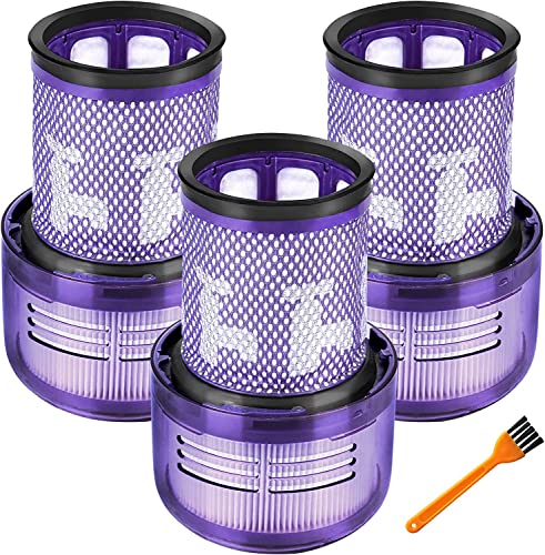 V12 HEPA Filter 971517-01 für Dyson V12 Detect Slim Akku-Staubsauger V12 Filter Ersatzfilter Zubehör für Dyson, 3 Filters, 1 Reinigungsbürste von Chuancheng