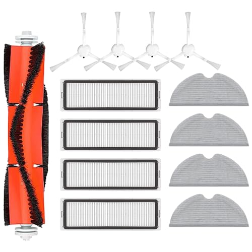 Walzenbürste Filter Wischtuch für Xiaomi Mijia 1C STYTJ01ZHM 1T Mi Roboter Staubsauger Dreame F9 Roboter Staubsauger Zubehör, 1 Walzenbürsten, 4 Seitenbürsten, 3 Tücher, 3 Filter von Chuancheng