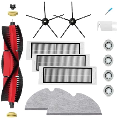 Ersatzteile für Xiaomi Roborock S5 Max S6 Max S6 Pure S6 MaxV S50 S60 S65 S5 S6 Staubsauger Zubehör, 1 Hauptbürste 3 HEPA-Filter 2 Wischtücher 2 Seitenbürsten 4 Wasserkerne 2 Reinigungszubehör von Chuancheng