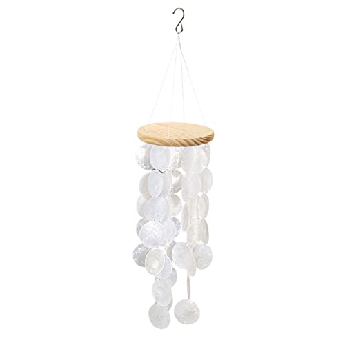 Chuanfeng Windspiel, Capiz-Muscheln, Jakobsmuscheln, Klangspiel Als Strand Deko Für Garten, Ungefähr 57x13x5CM von Chuanfeng