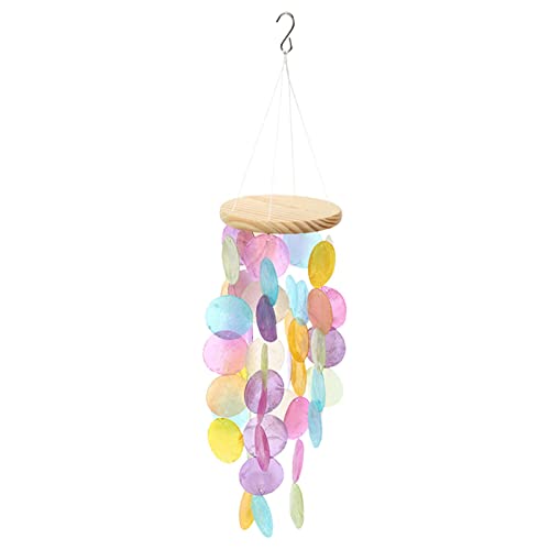 Chuanfeng Windspiel, Capiz-Muscheln, Jakobsmuscheln, Klangspiel Als Strand Deko Für Garten, Ungefähr 57x13x5CM von Chuanfeng