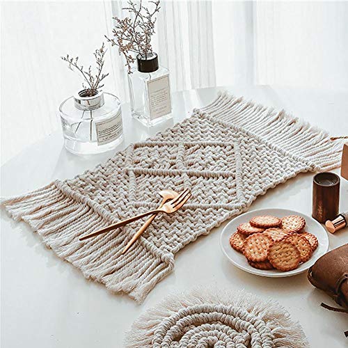 Set Von 2 Baumwolle Platzdeckchen Pflegeleicht Abwaschbar Makramee Geflochtene Tischsets Für Küche Speisetisch, Party Und Verschiedene Dekor Set Von 2 Baumwolle Platzdeckchen Pflegeleicht Abwaschbar Makramee Geflochtene Tischsets Für Küche Speisetisch, Party Und Verschiedene Dekor von Chuanfeng