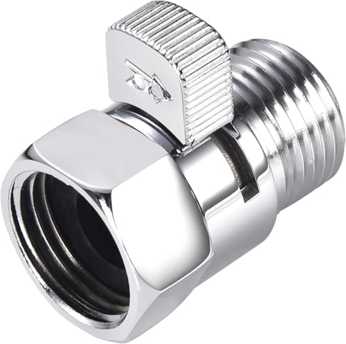 ChuangTim Chrom Wasserdurchflusskontrollventil, G1/2 Zoll Duschkopf Durchflussregelventil, Messing Absperrventil für Handbrause, Wasserdruckregler Ersatz für Duschsystem von ChuangTim