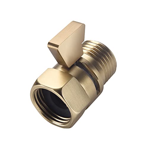 ChuangTim Duschkopf-Absperrventil, gebürstetes Gold, 1,27 cm NPT-Durchflussregelventil, Messing-Wasserdruckregler von ChuangTim