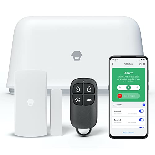 Chuango OV-300 - Smart WiFi Alarm System, kabelloses Haussicherheitssystem mit Basisstation, 97 db, Tür-/ Fenstersensor und handlicher Fernbedienung von Chuango