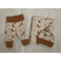 Bio Gender Neutrales Set Mit Nach Hause Nehmen. Eule Und Fuchs Spucktuch & Hut Set. Neugeborene Leggings. Neugeborenen Foto Requisite. Baby Shower von ChubbyCheekbabies