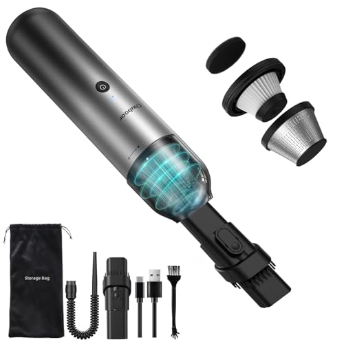 Chuboor Handheld Vacuum Cordless Handstaubsauger akku, Leistungsstarker Akku Handstaubsauger Hohe Leistung Mini Staubsauger (Schwarzgrau) von Chuboor
