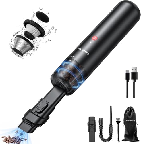 Chuboor Handstaubsauger, 8000Pa Handstaubsauger Akku, Handsauger Kabellos mit USB-C Schnellladung, Mini Saubsauger fur Auto Zuhause Wohnmobil Tierhaare-Schwarz Chuboor Handstaubsauger, 8000Pa Handstaubsauger Akku, Handsauger Kabellos mit USB-C Schnellladung, Mini Saubsauger fur Auto Zuhause Wohnmobil Tierhaare-Schwarz von Chuboor