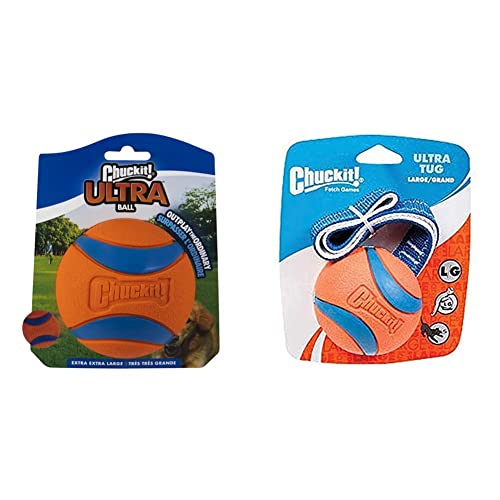 Chuckit! CH170501 Ultra Ball XXLarge 1-er Pack & Chuckit! CH231301 Ultra Tug Large von Chuckit!