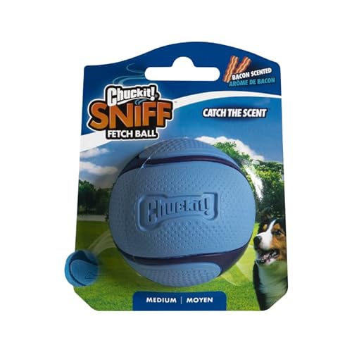 Chuckit! Sniff Ball Hundespielzeug, langlebig, hohe Sprungkraft, Speckduft, Gummi, Hundeball, Apportierspielzeug, Medium, 1 Packung von Chuckit!