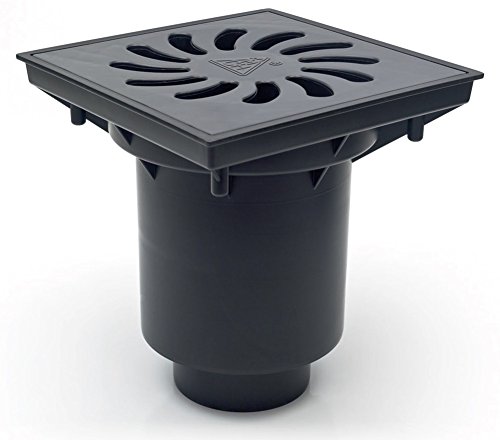 MCH Hofablauf-Kellerablauf-Kanalschacht mit Kunststoffrost - Belastung bis 1500 kg- 245x245 mm - (328-P) von MCH