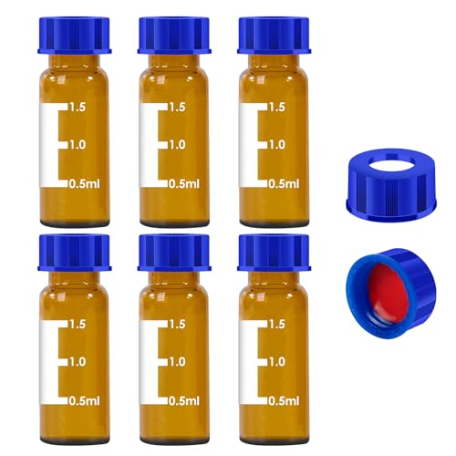 2ml Autosampler-FläSchchen, 9-425 HPLC-FläSchchen, 2ml Bernstein GlasfläSchchen Mit Schraubkappen, Rotes PTFE und WeißEs Silikon-Septen, 100 StüCk PTFE-FläSchchen 2ml Autosampler-FläSchchen, 9-425 HPLC-FläSchchen, 2ml Bernstein GlasfläSchchen Mit Schraubkappen, Rotes PTFE und WeißEs Silikon-Septen, 100 StüCk PTFE-FläSchchen von Chudeng